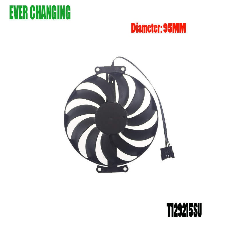 95 mm T129215SU 12V 0,50A RTX3070 RTX3060Ti Skirtas ASUS RTX 3070 3060 Ti DUAL OC grafikos plokštės aušintuvo ventiliatorius