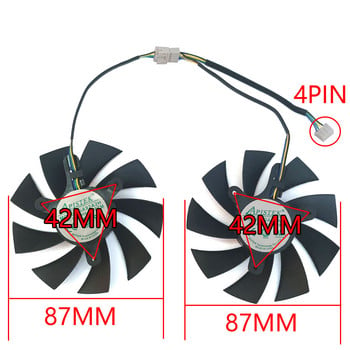 НОВ 2БР 87MM 4PIN GA92A2H GAA8S2U RTX 2060 GPU вентилатор，За ZOTAC RTX 2060 2060 SUPER GTX 1660 1660TI охлаждащ вентилатор за графична карта