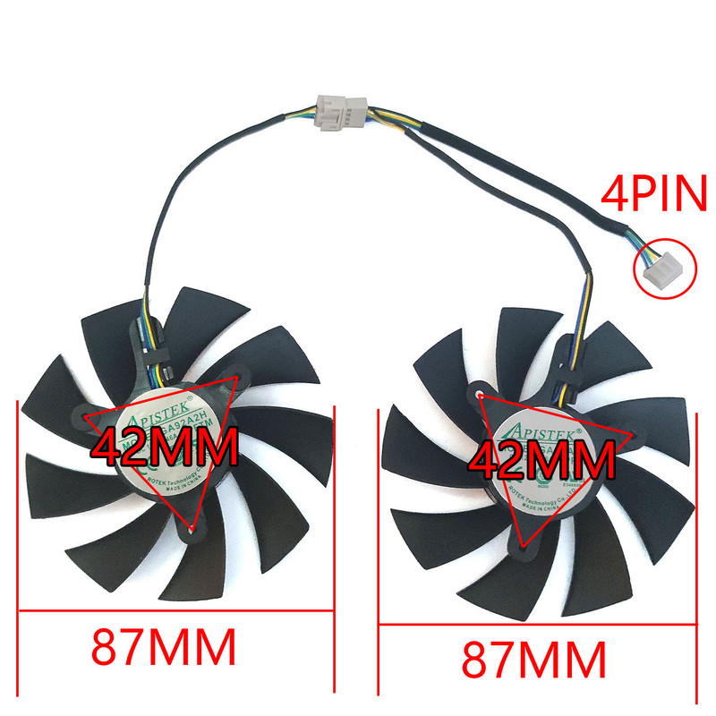 NOVO 2KOM 87MM 4PIN GA92A2H GAA8S2U RTX 2060 GPU ventilator，za ZOTAC RTX 2060 2060 SUPER GTX 1660 1660TI ventilator za hlađenje grafičke kartice