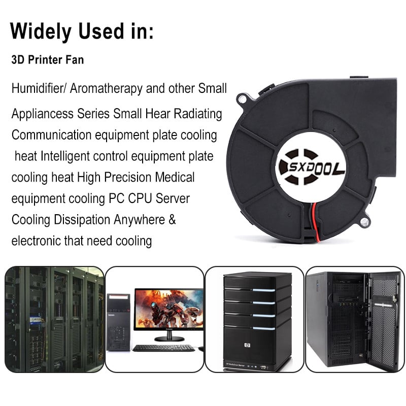 Novi SXDOOL DC 9733 12V 24V Ventilator 97 mm 97 x 33 mm BBQ Puhalo Puhalo velikog protoka zraka Centrifugalni ventilator 3000 RPM rukavac/kuglični ležaj
