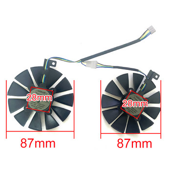 87MM T129215SU PLD09210S12HH 12V 4PIN GTX1060 GPU FAN За ASUS DUAL GeForce GTX1060-O6G P106-100 RX480 470 Graphic Cooling Fan