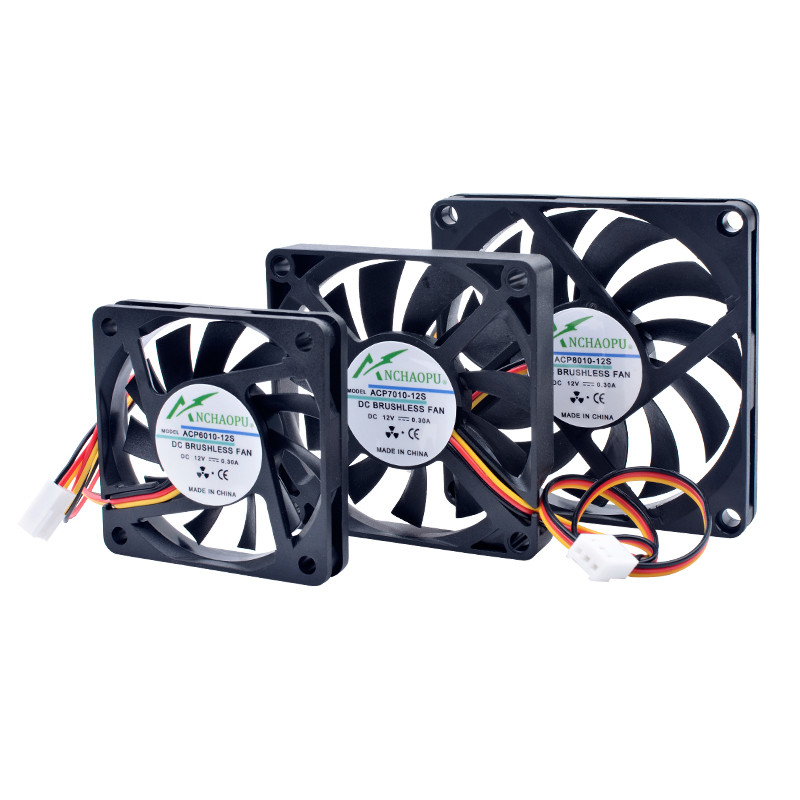 ACP60x60x10mm 70x70x10mm 80x80x10mm 60mm 70mm 80mm ventilaator 3-juhtmeline kiiruse jälgimine Üliõhuke jahutusventilaator, mis sobib šassii protsessoriga