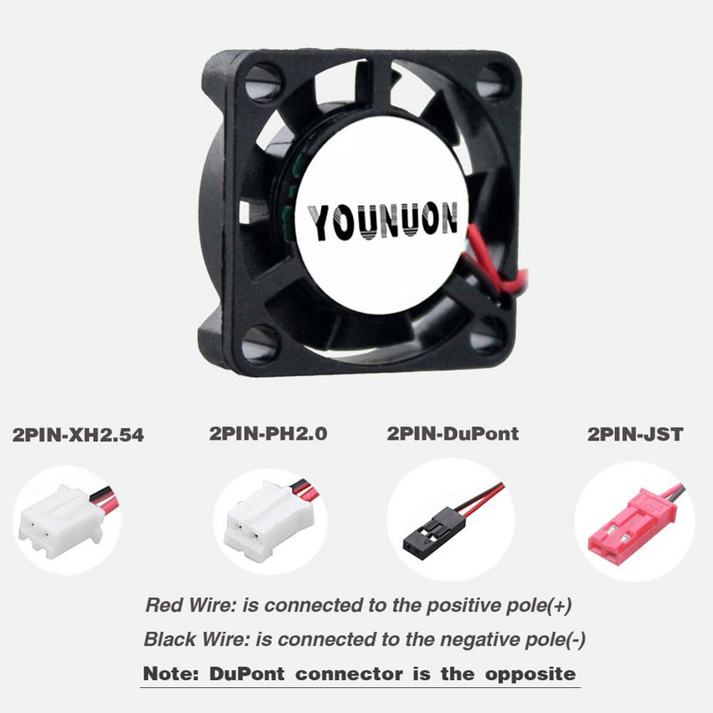 2vnt YOUNUON 25mm 5V 12V aušinimo ventiliatorius 25mmx25mmx7mm DC bešepetėlis mini aušintuvo ventiliatorius 2507 25x7mm aušinimo radiatoriaus radiatorių radiatorių ventiliatorius