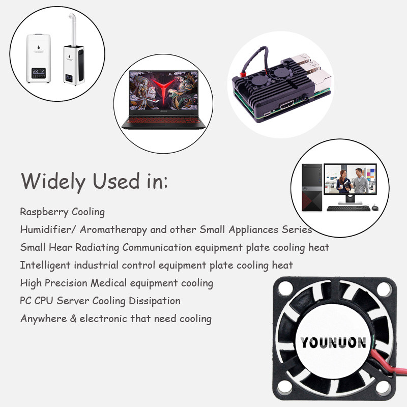2vnt YOUNUON 25mm 5V 12V aušinimo ventiliatorius 25mmx25mmx7mm DC bešepetėlis mini aušintuvo ventiliatorius 2507 25x7mm aušinimo radiatoriaus radiatorių radiatorių ventiliatorius