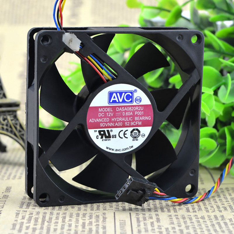Skirta AVC 8020 DASA0820R2U 12V 0,6A 4 laidai, skirti Optiplex 790 990 SFF korpuso aušinimo ventiliatoriui 8CM 80X80X20MM