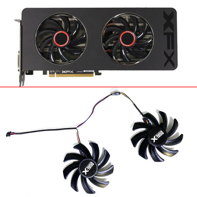 2 vnt FDC10H12S9-C FD7010H12S 4PIN aušinimo ventiliatorius, skirtas Sapphire HD6850 HD6970 HD7870 2G HD7950 HD7970 XFX R9 270X 280X grafinis ventiliatorius