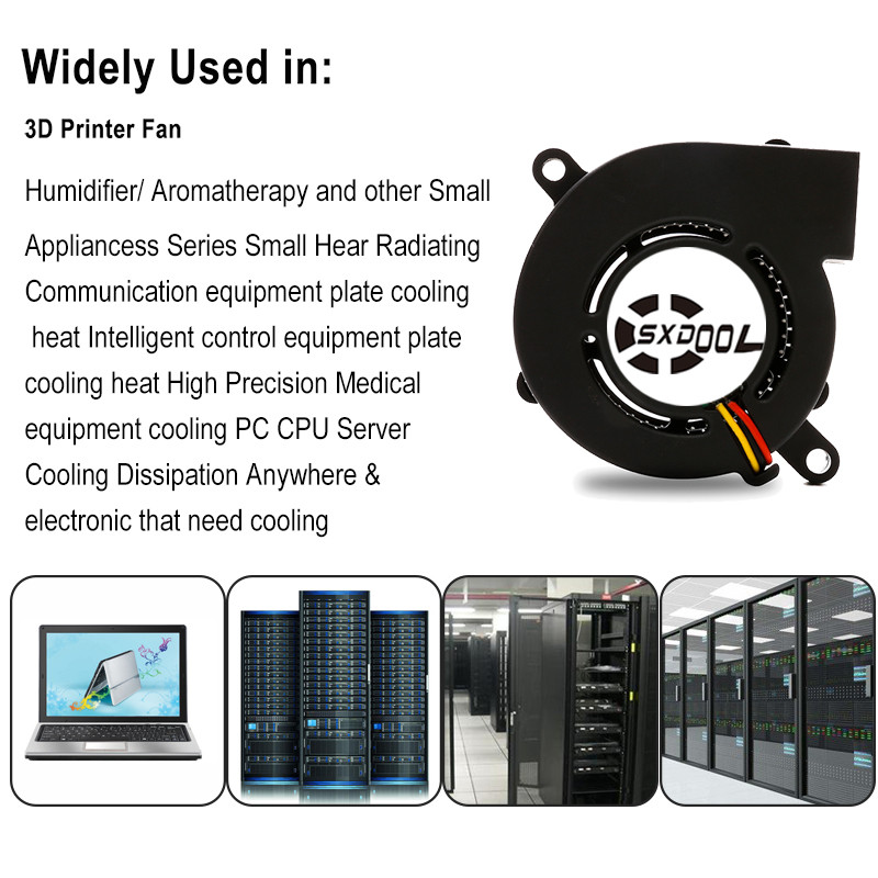 SXDOOL DC hűtés 2 tűs 60x60x25mm 6cm 60mm kis PC centrifugális 12V 24V kettős golyóscsapágyas ventilátor