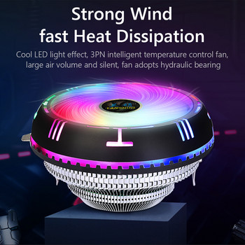 Въздушен охладител за процесор с 90 мм RGB вентилатор за AMD X79 X99 LGA 2011 Алуминиеви ребра с хидравлични лагери Нископрофилен охладител за процесор
