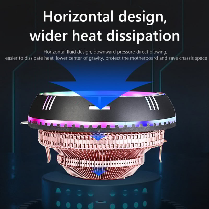 CPU zračni hladnjak s 90 mm RGB ventilatorom za AMD X79 X99 LGA 2011 hidraulični ležaj s aluminijskim rebrima niskog profila CPU hladnjak