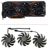 3db 75MM T128010SU hűtőventilátor Gigabyte AORUS GTX 1080 1070 Ti Gaming Fan GTX 1070Ti G1 Gaming GPU videokártya hűtőventilátorhoz