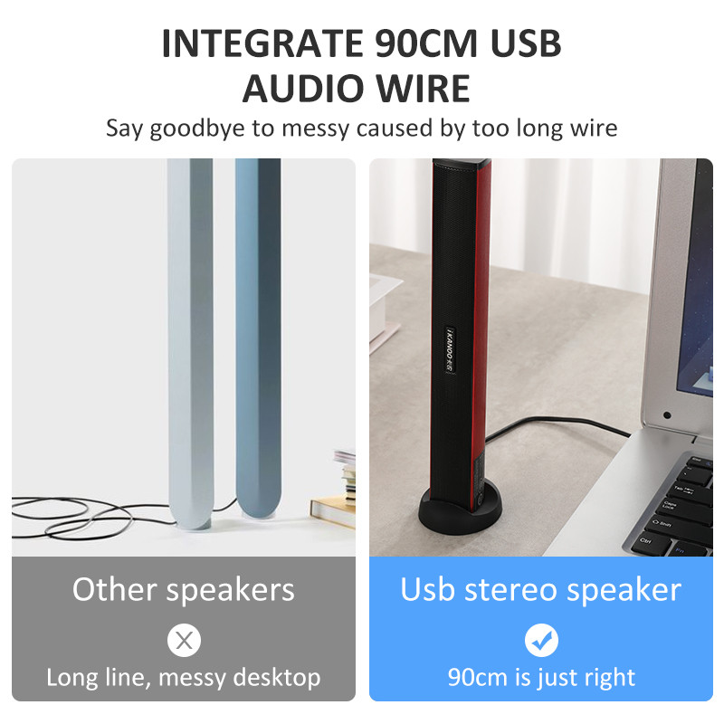 USB nešiojamojo kompiuterio garsiakalbis nešiojamas kompiuteris Garso mini žemų dažnių garsiakalbis Baras Stick muzikos grotuvas nešiojamajam kompiuteriui Karštas išpardavimas Ikanoo Brand