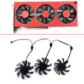 ÚJ 3 DB 75MM FD7010H12S 12V 0.35A Dupla golyóscsapágyas AMD Radeon VII GPU VENTILÁTOR ASRockhoz ASUS XFX Dataland MSI Yeston Sapphire
