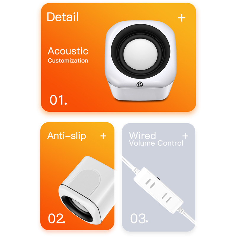 Kompiuterio garsiakalbis Mini USB Proable Garsiakalbiai 4D Stereo Bass Garsas Žemųjų dažnių garsiakalbis Muzikos grotuvas nešiojamam kompiuteriui Daugialypės terpės garsiakalbis