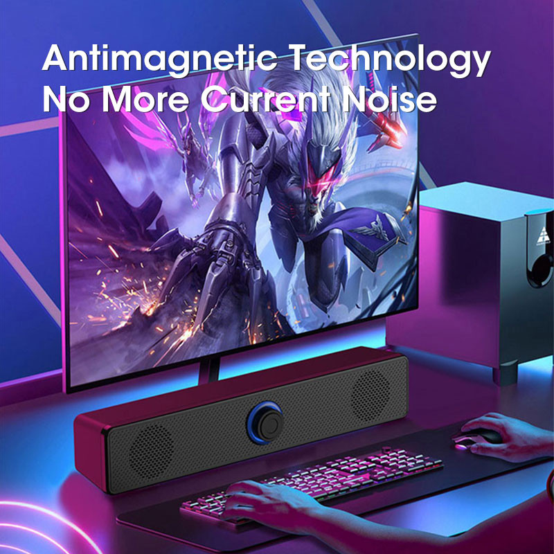 Bluetooth 5.0 skaļrunis 4D telpiskās skaņas josla Vadu datora skaļruņi Stereo zemfrekvences skaļruņa skaņas josla klēpjdatoram datoram Teātris TV Aux 3,5 mm