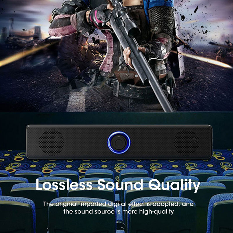 Bluetooth 5.0 skaļrunis 4D telpiskās skaņas josla Vadu datora skaļruņi Stereo zemfrekvences skaļruņa skaņas josla klēpjdatoram datoram Teātris TV Aux 3,5 mm