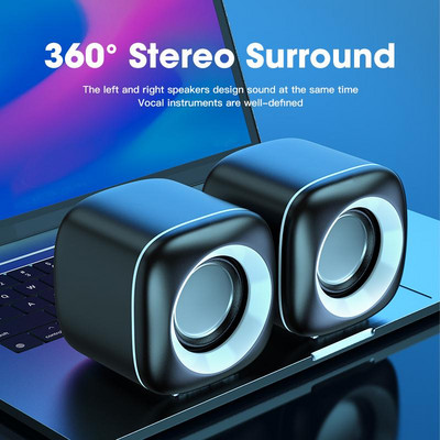 Ηχεία υπολογιστή Stereo Deep Bass Sound Box Ηχείο για φορητό υπολογιστή Αναπαραγωγή μουσικής Subwoofer Πολυμέσα Ηχεία Όχι Soundbar