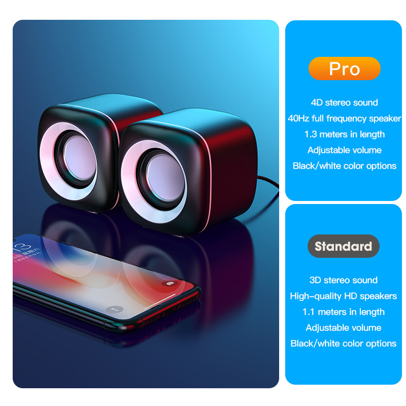 Kompiuterio garsiakalbiai Stereo Deep Bass Garso dėžutė Garsiakalbis kompiuteriui Nešiojamasis Muzikos Grotuvas Žemųjų dažnių garsiakalbis Multimedijos garsiakalbiai Ne Soundbar