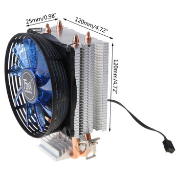 CPU Cooler Master 2 Pure Copper Heat-pipes Fan with Blue Light Freeze Tower Cooling System με ανεμιστήρες PWM
