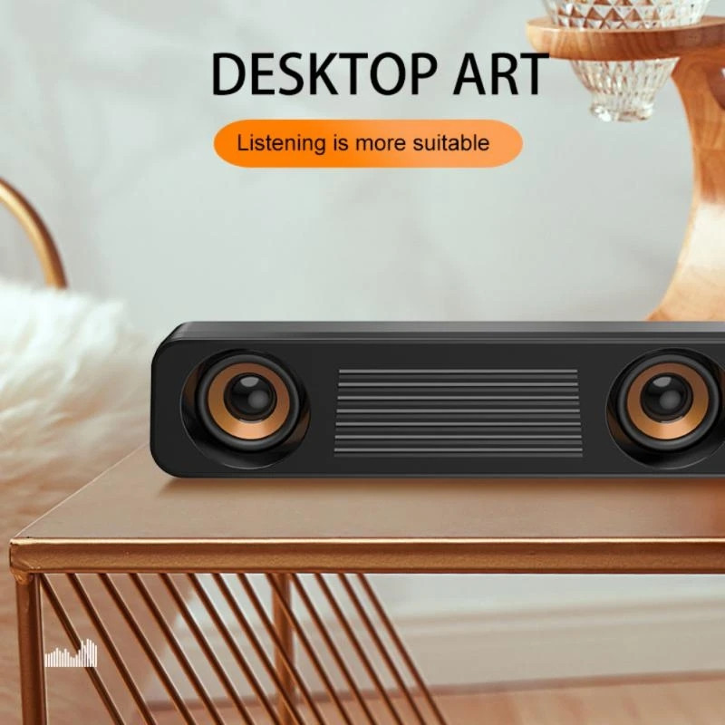 Laidinis mini nešiojamas USB garsiakalbis 3,5 mm kištukas Soundbar erdvinis garsiakalbis garso dėžutės muzikos grotuvas, skirtas televizoriui, kompiuteriui, nešiojamam kompiuteriui