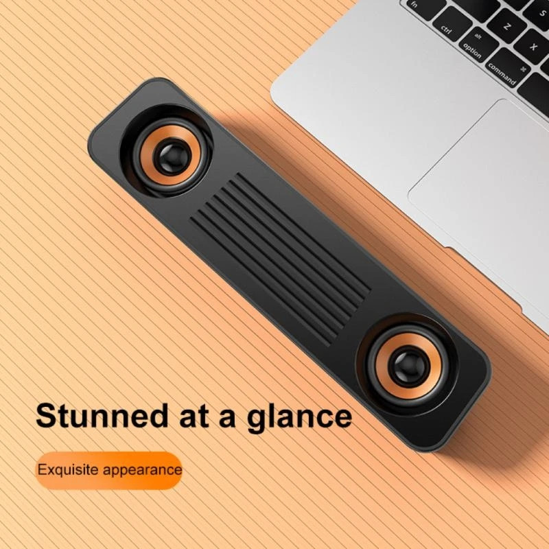 Laidinis mini nešiojamas USB garsiakalbis 3,5 mm kištukas Soundbar erdvinis garsiakalbis garso dėžutės muzikos grotuvas, skirtas televizoriui, kompiuteriui, nešiojamam kompiuteriui