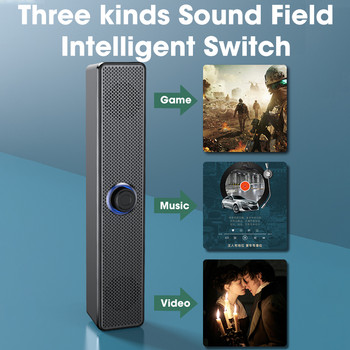 Soundbar PC Ενσύρματο και ασύρματο ηχείο Bluetooth με τροφοδοσία USB Soundbar για τηλεόραση PC Laptop Gaming Home Theater Surround Audio System
