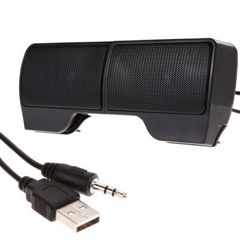 P01 Мини преносим високоговорител с 3,5 мм жак 6 W USB стерео високоговорител с щипка за лаптоп, преносим компютър, усилвател на звука