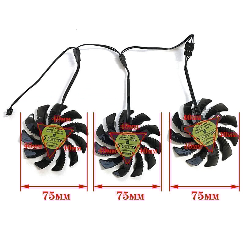 PLD08010S12H T128010SU 12V 0,35A 4PIN 75MM για Gigabyte Aorus Gtx 1060 1070 Ti 1080 Ti G1 Gaming GV-N98T Gtx 980 970 960 Ntitanx