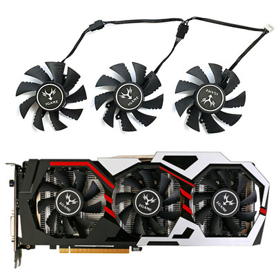 3PCS 75MM 4PIN GTX 1060 1070 1070TI 1080 GPU hladnjak za šarene igre Geforce GTX 1060 1070 1070TI 1080 ventilator za hlađenje grafike