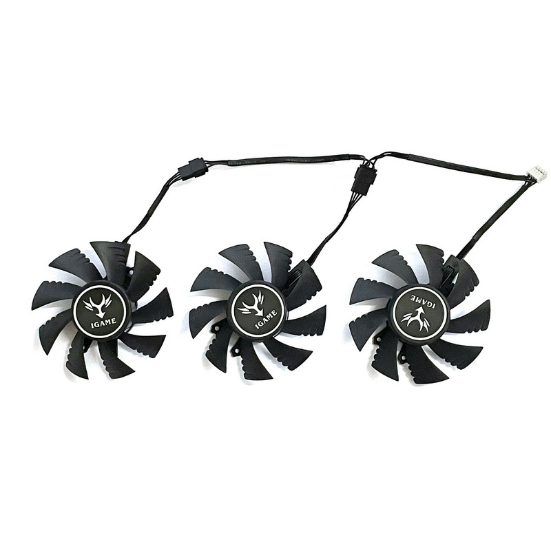3 DB 75MM 4PIN GTX 1060 1070 1070TI 1080 GPU hűtő színes Igame Geforce GTX 1060 1070 1070TI 1080 grafikus hűtőventilátorhoz