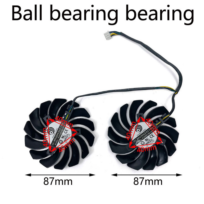 Originalna 2 komada/serija 87 mm PLD09210B12HH RX580 RX570 ventilator za hlađenje grafičke kartice za MSI RX 470 480 570 580 oklopni ventilator