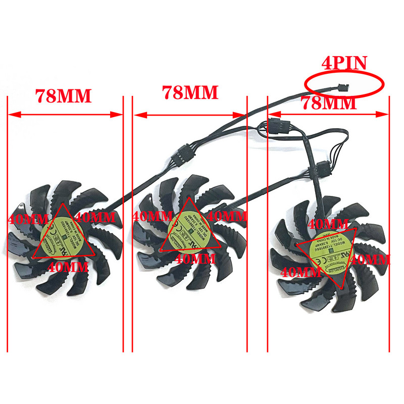 78mm LD08010S12H HT128010SU 4pin GTX1080ti GPU jahuti Gigabyte Aorus Gtx 1060 1070 1080 G1 Gtx 1070Ti 1080Ti 960 980Ti ventilaatori jaoks