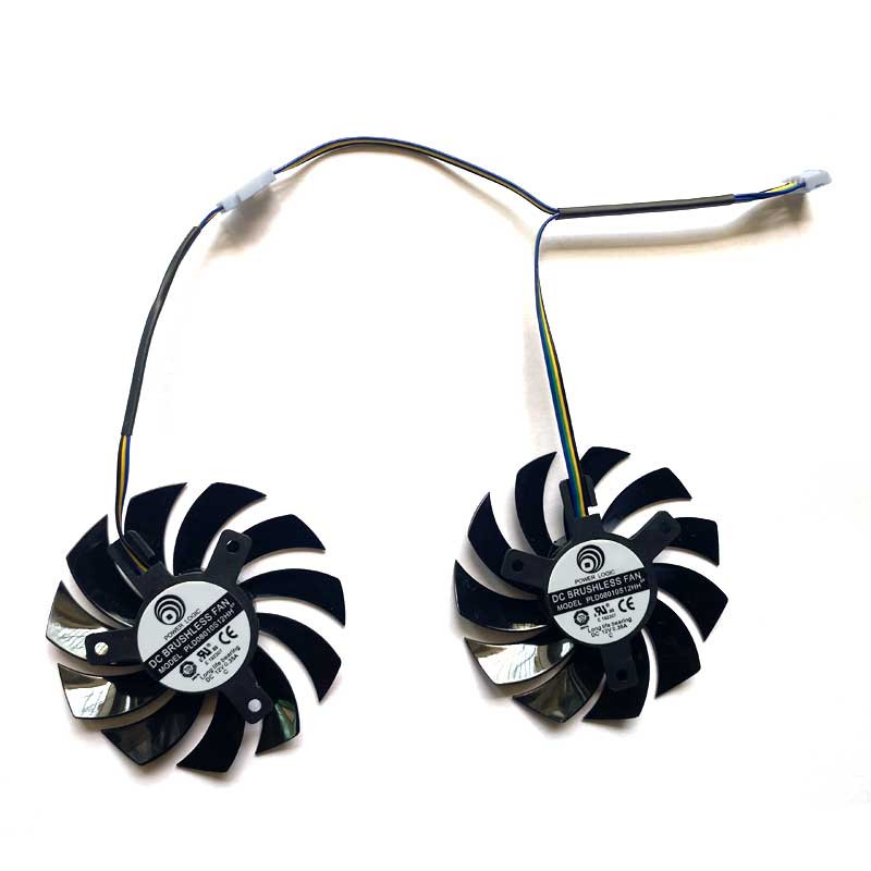 2 DB 75MM 4PIN PLD08010S12HH 0.35A GTX460 GPU VENTILÁTOR MSI GTX 460 560 570 Twin frozr ii Zotac GTX770 videokártya hűtőventilátorokhoz