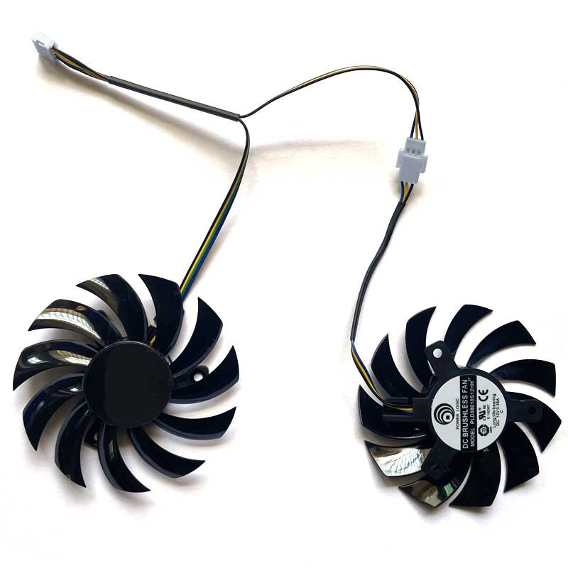2 DB 75MM 4PIN PLD08010S12HH 0.35A GTX460 GPU VENTILÁTOR MSI GTX 460 560 570 Twin frozr ii Zotac GTX770 videokártya hűtőventilátorokhoz