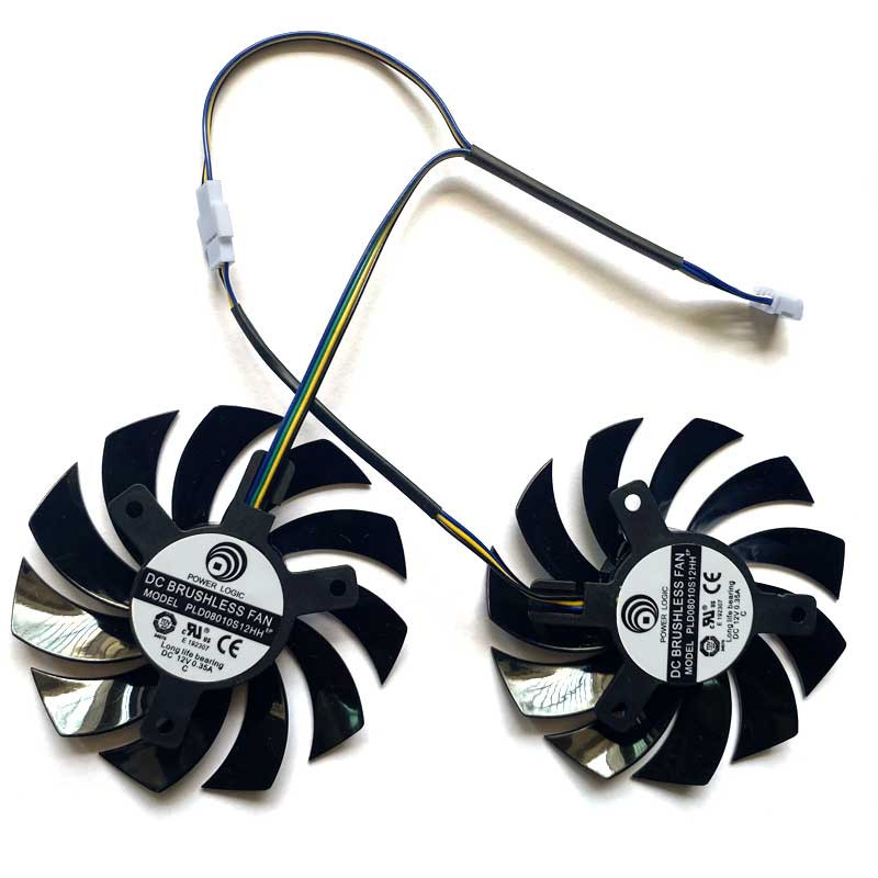 2 DB 75MM 4PIN PLD08010S12HH 0.35A GTX460 GPU VENTILÁTOR MSI GTX 460 560 570 Twin frozr ii Zotac GTX770 videokártya hűtőventilátorokhoz