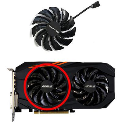Ανεμιστήρας ψύξης για κάρτα γραφικών Gigabyte Aorus Radeon RX 570 580 T129215SU PLD09210S12HH DC 12V 0.5A 88MM 4Pin RX570 RX580 GPU