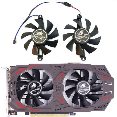 НОВ 75MM 4PIN P106-100 GTX 1050 TI GPU вентилатор，За цветни GeForce GTX 1060 1050TI 1050 960 950 Вентилатор за охлаждане на графична карта