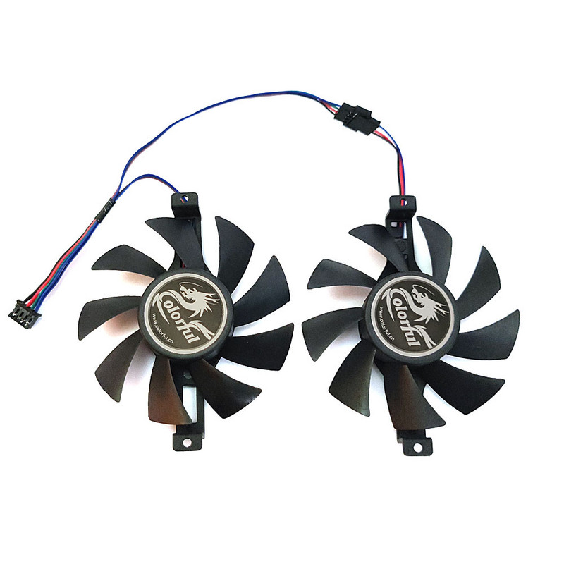 JAUNS 75MM 4PIN P106-100 GTX 1050 TI GPU ventilators, krāsainam GeForce GTX 1060 1050TI 1050 960 950 grafiskās kartes dzesēšanas ventilatoram