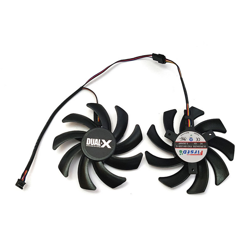 ÚJ 1 LOT 75MM 4PIN FD7010H12S HD 7850 GDDR5 GPU ventilátor， Sapphire Dual-X HD7850 1G GDDR5 HD7850 2GB grafikus kártya hűtőventilátorhoz