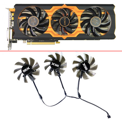 Двойна топка 85MM 75MM DIY вентилатор за охлаждане FD7010H12S 0.35A 4PIN TOXIC R9 270X GPU FAN за Sapphire Radeon Toxic R9 270X 280X FAN