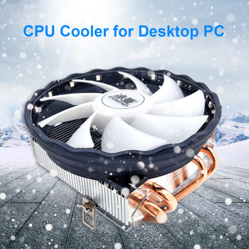 СНЕЖЕН ЧОВЕК 4-пинов PWM вентилатор за охлаждане на процесора 1500RPM скорост на компютърен охладител, тихи топлинни тръби от чиста мед, настолен компютър за Intel AMD