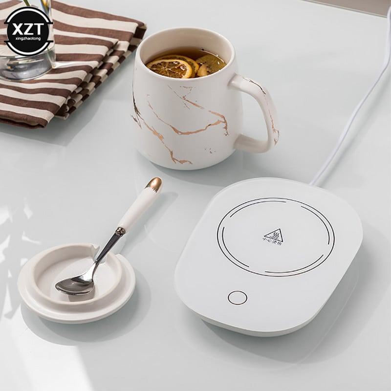 1 TK UUSIM USB EU Plug Cup soojendaja isolatsioonitassiga termostaadi aluspind kodukontori jaoks igapäevaste jookide kohvi-piimatassi soojenduspadi