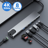 USB centrmezgla dokstacija Usb C HDmi centrmezgls 3 0 C tips vairāku centrmezglu dokstacijas Usb vairākas pieslēgvietas portatīvais USB paplašinātājs klēpjdatoram Macbook datoram