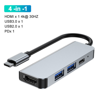USB centrmezgla dokstacija Usb C HDmi centrmezgls 3 0 C tips vairāku centrmezglu dokstacijas Usb vairākas pieslēgvietas portatīvais USB paplašinātājs klēpjdatoram Macbook datoram