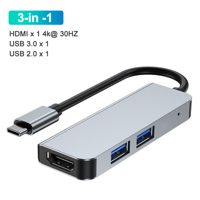 USB centrmezgla dokstacija Usb C HDmi centrmezgls 3 0 C tips vairāku centrmezglu dokstacijas Usb vairākas pieslēgvietas portatīvais USB paplašinātājs klēpjdatoram Macbook datoram
