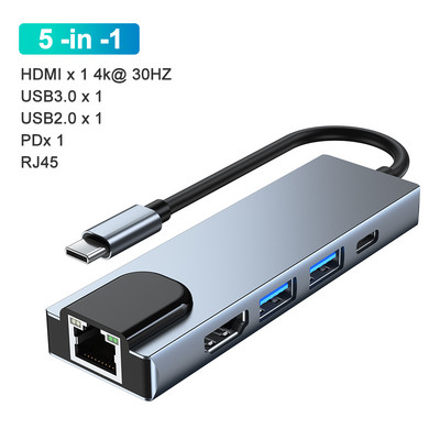 USB centrmezgla dokstacija Usb C HDmi centrmezgls 3 0 C tips vairāku centrmezglu dokstacijas Usb vairākas pieslēgvietas portatīvais USB paplašinātājs klēpjdatoram Macbook datoram