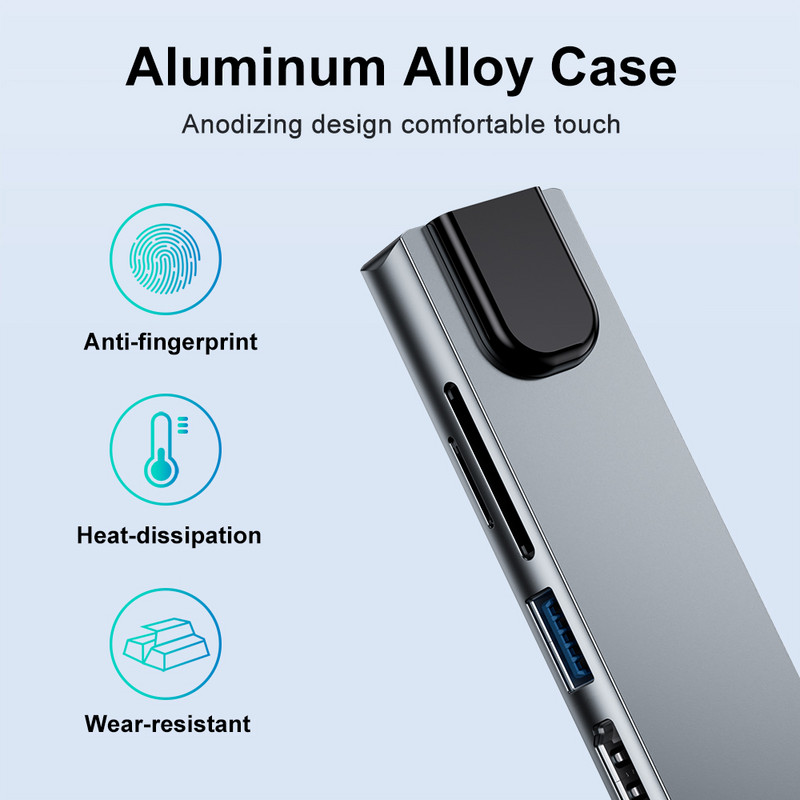 USB centrmezgla dokstacija Usb C HDmi centrmezgls 3 0 C tips vairāku centrmezglu dokstacijas Usb vairākas pieslēgvietas portatīvais USB paplašinātājs klēpjdatoram Macbook datoram