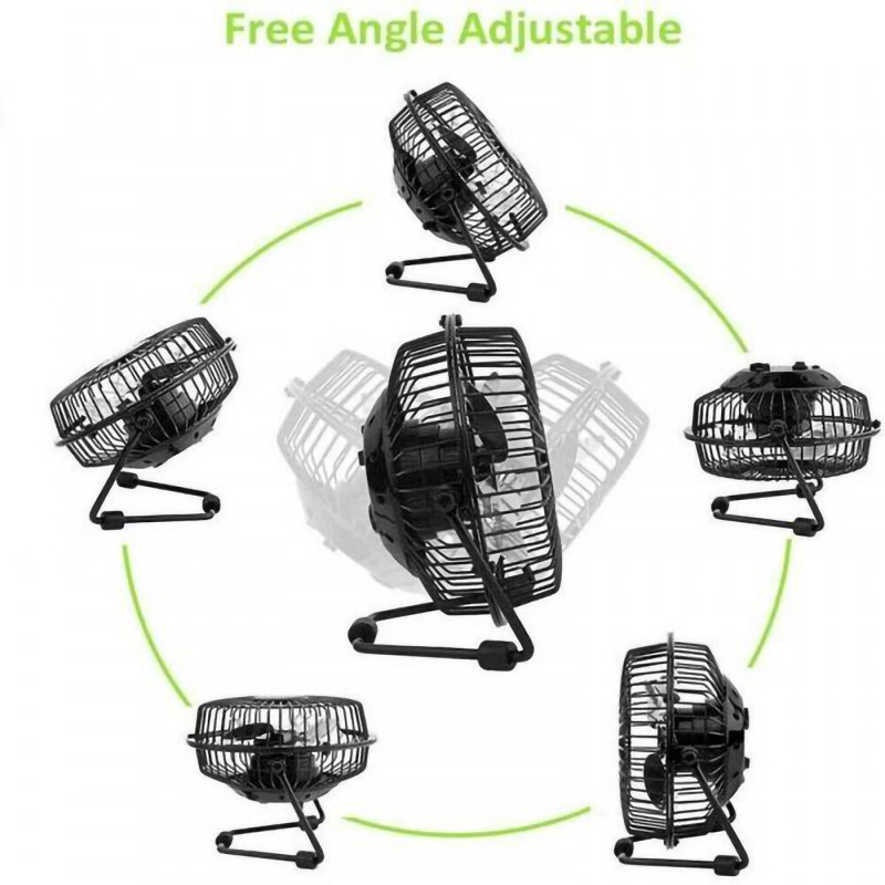 DC 5V Mini USB hladnjak Stolni ventilator Rotirajući ventilator od 180 stupnjeva Ljetna moda Prijenosni stolni ventilatori za hlađenje prijenosnog prijenosnog računala