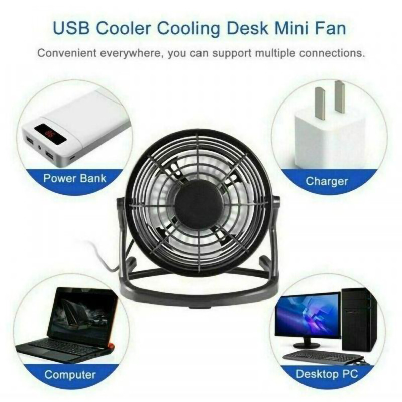 DC 5V Mini USB hladnjak Stolni ventilator Rotirajući ventilator od 180 stupnjeva Ljetna moda Prijenosni stolni ventilatori za hlađenje prijenosnog prijenosnog računala