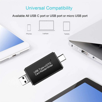 USB 2.0 четец на карти USB-C Type-C OTG Micro SD адаптер за четец на карти 3 в 1 USB 3.0 TF/Mirco SD четец на смарт карти с памет за телефон