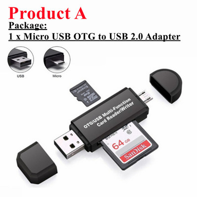 USB 2.0 kaardilugeja USB-C Type-C OTG Micro SD kaardilugeja adapter 3 in 1 USB 3.0 TF/Mirco SD nutikas mälukaardilugeja telefoni jaoks